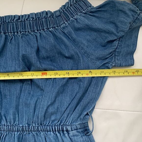 J.Crew Cotton Off Shoulder Elastic Waist Midi Summer Dress Size 2 - Picture 4 of 10